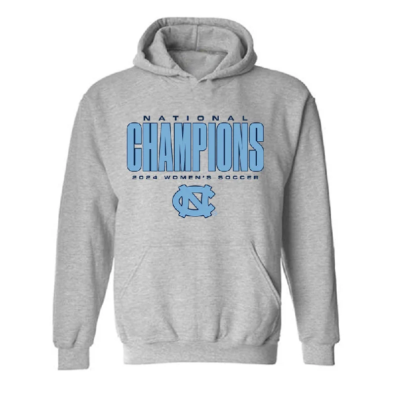 UNC - NCAA Women's Soccer : Hannah Johann - National Champs Hooded Sweatshirt Hoodie with Embroidery Detailed Premium UNC - NCAA Women's Soccer : Hannah Johann - National Champs Hooded Sweatshirt Hoodie with Embroidery Detailed Premium