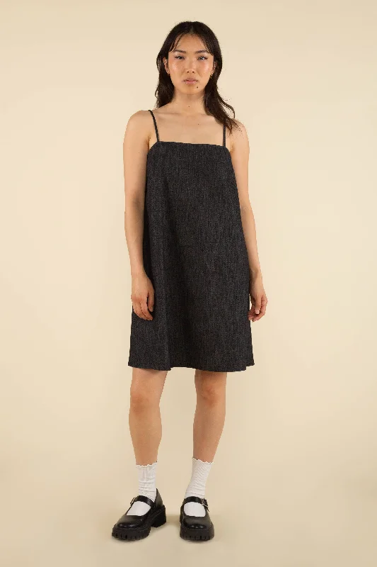 Abbey Denim Mini Dress Chic Mini Dress with V-Neck
