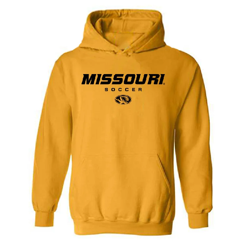 Missouri - NCAA Women's Soccer : Leah Selm - Classic Shersey Hooded Sweatshirt Hoodie with Mock Neck Collared Structured Missouri - NCAA Women's Soccer : Leah Selm - Classic Shersey Hooded Sweatshirt Hoodie with Mock Neck Collared Structured