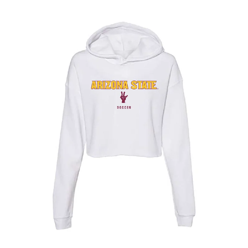 Arizona State - NCAA Women's Soccer : Enasia Colon - Classic Shersey Women's Crop Fleece Hoodie Hoodie with Typography Text Message Arizona State - NCAA Women's Soccer : Enasia Colon - Classic Shersey Women's Crop Fleece Hoodie Hoodie with Typography Text Message