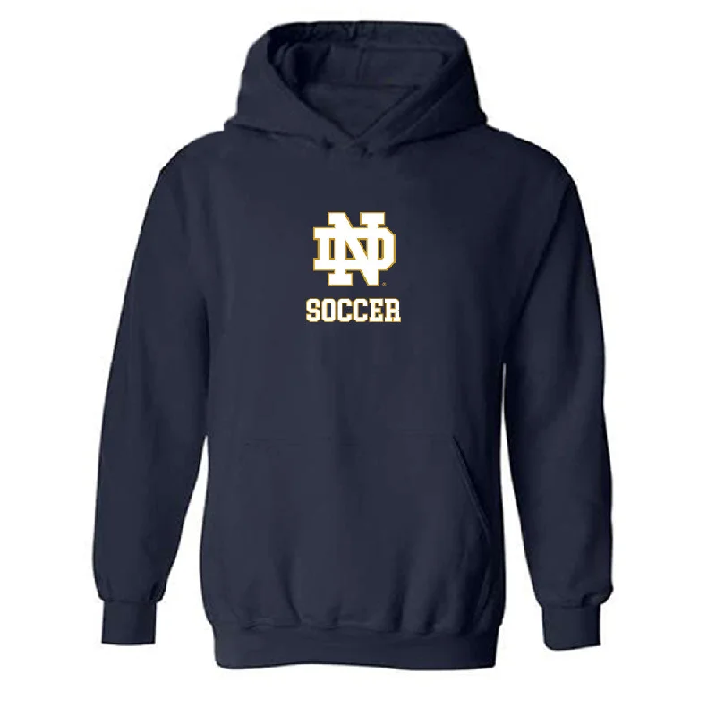 Notre Dame - NCAA Women's Soccer : Abby Mills - Classic Shersey Hooded Sweatshirt Hoodie with Hem Embroidery Detailed Premium Notre Dame - NCAA Women's Soccer : Abby Mills - Classic Shersey Hooded Sweatshirt Hoodie with Hem Embroidery Detailed Premium