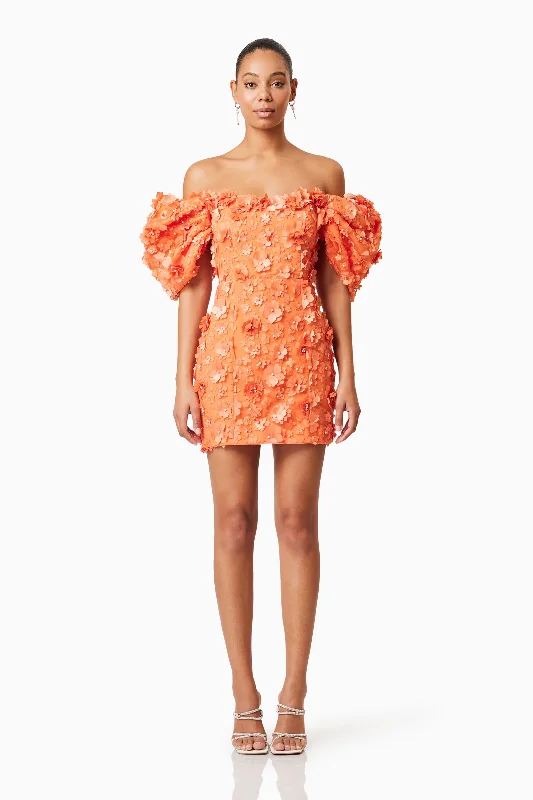 Elliatt Bluebell Mini Dress - Orange Elegant Vintage Mini Dress