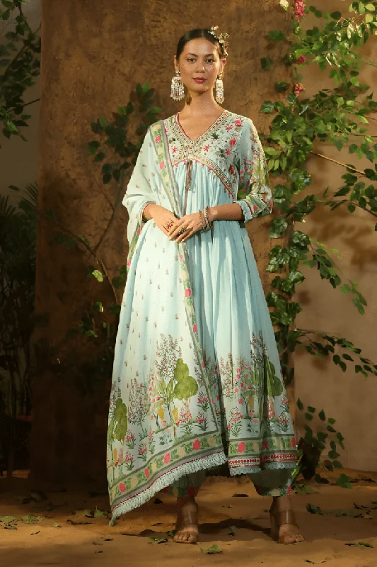 Aastha Fashion Women's Printed Cotton Blue White Kurti With Pant And Dupatta By Srf Jaipur Casual Track Pants Aastha Fashion Women's Printed Cotton Blue White Kurti With Pant And Dupatta By Srf Jaipur Casual Track Pants