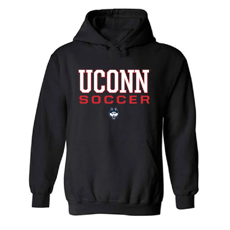 UConn - NCAA Women's Soccer : Anna Carson - Black Classic Shersey Hooded Sweatshirt Hoodie with Emblem Brand Identity UConn - NCAA Women's Soccer : Anna Carson - Black Classic Shersey Hooded Sweatshirt Hoodie with Emblem Brand Identity
