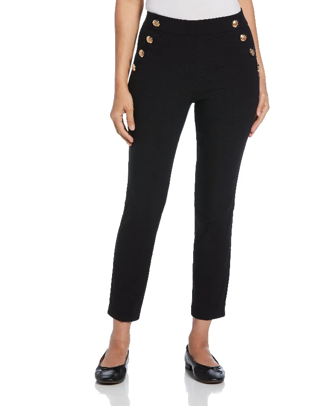 Petite Supreme Stretch Twill Slim Pull-On Ankle Pant Casual Yoga Pants