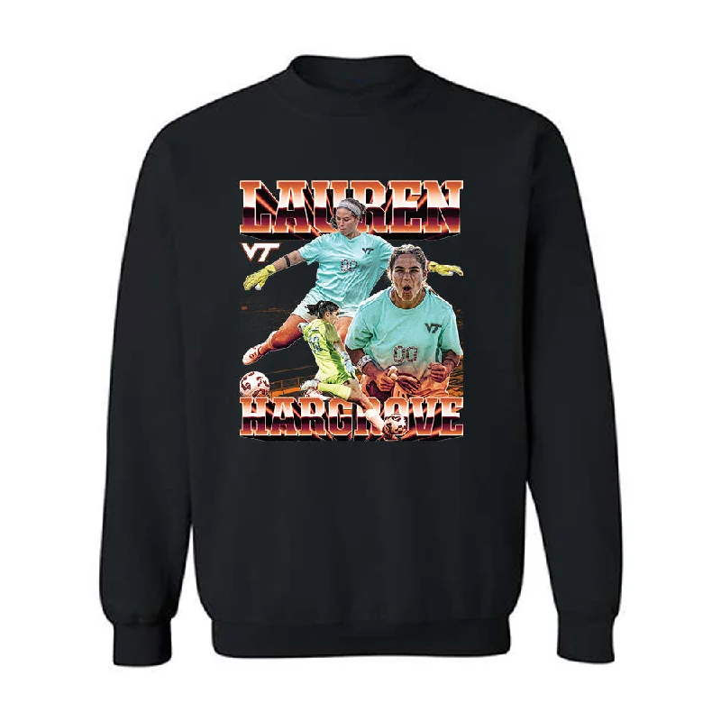 Virginia Tech - NCAA Women's Soccer : Lauren Hargrove - Player Collage Crewneck Sweatshirt Hoodie with Slim Fit Tailored Modern Virginia Tech - NCAA Women's Soccer : Lauren Hargrove - Player Collage Crewneck Sweatshirt Hoodie with Slim Fit Tailored Modern