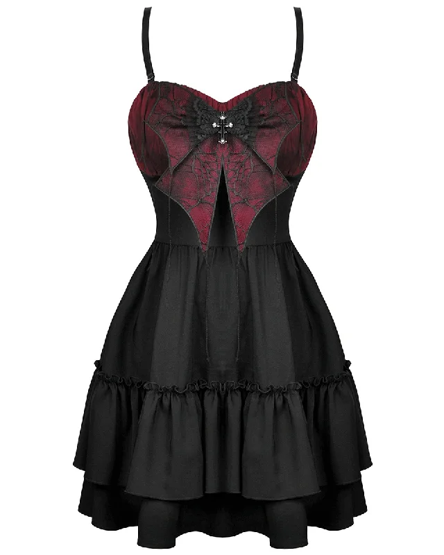 Dark In Love Gothic Crucifix Punk Cobweb Mini Dress - Black & Red Chic Puff Sleeve Mini Dress Dark In Love Gothic Crucifix Punk Cobweb Mini Dress - Black & Red Chic Puff Sleeve Mini Dress