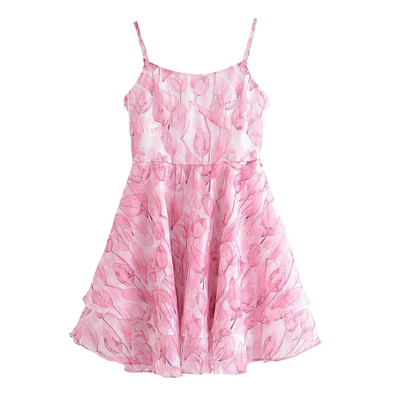 Wjczt Sweet Women Pink Floral Print Sexy Sling Mini Dress Sleeveless Female A-line Mini Summer Dresses Holiday Robe Stylish Floral Print Mini Dress Wjczt Sweet Women Pink Floral Print Sexy Sling Mini Dress Sleeveless Female A-line Mini Summer Dresses Holiday Robe Stylish Floral Print Mini Dress