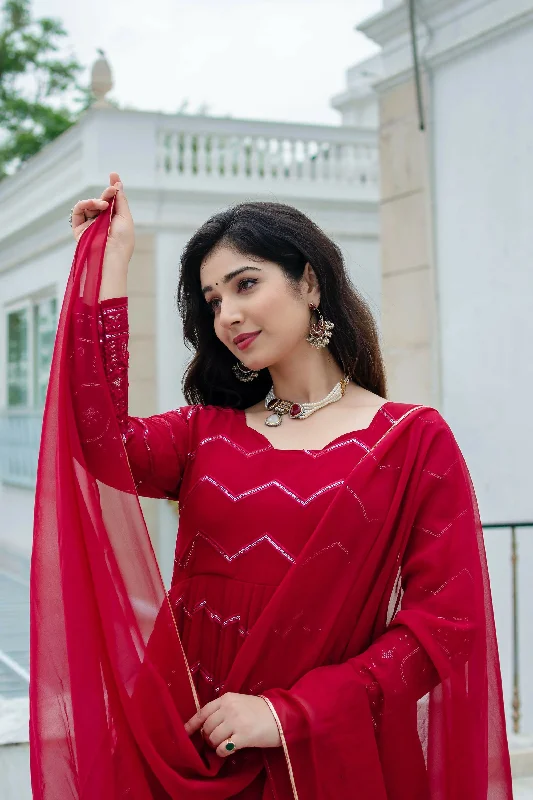 Preksha Creation Indian Festival Special Faux Georgette Fabric With Allover Embroidery Work Women Anarkali Suit With Dupatta And Pant Formal Wide-Leg Pants Preksha Creation Indian Festival Special Faux Georgette Fabric With Allover Embroidery Work Women Anarkali Suit With Dupatta And Pant Formal Wide-Leg Pants