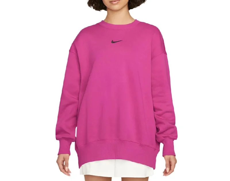 Nike Womens Phoenix Fleece Oversized Crewneck Sweatshirt Hoodie with Reflective Safety Nightwear Nike Womens Phoenix Fleece Oversized Crewneck Sweatshirt Hoodie with Reflective Safety Nightwear
