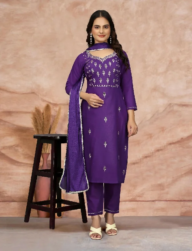 Preksha Creation Indian Special Women Cotton Blend Heavy Embroidery Kurta With Pant And Dupatta Set Fashionable Track Pants Preksha Creation Indian Special Women Cotton Blend Heavy Embroidery Kurta With Pant And Dupatta Set Fashionable Track Pants