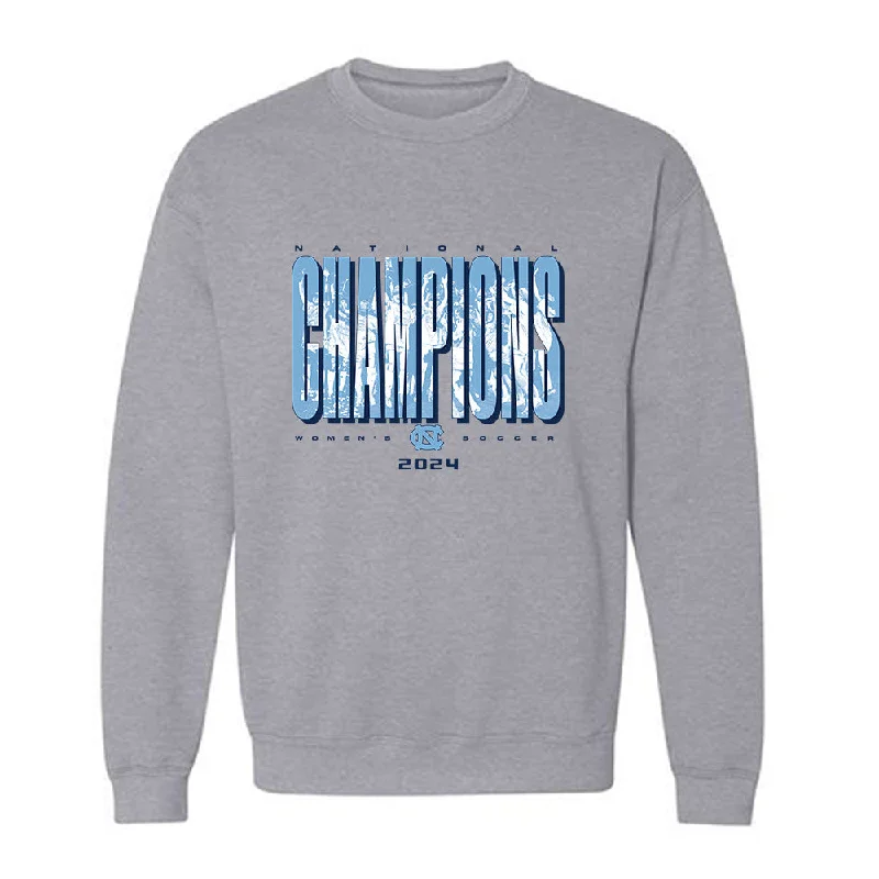 UNC - NCAA Women's Soccer : Avery Look - National Champs v3 Crewneck Sweatshirt Hoodie with Hem Frayed Vintage Worn UNC - NCAA Women's Soccer : Avery Look - National Champs v3 Crewneck Sweatshirt Hoodie with Hem Frayed Vintage Worn