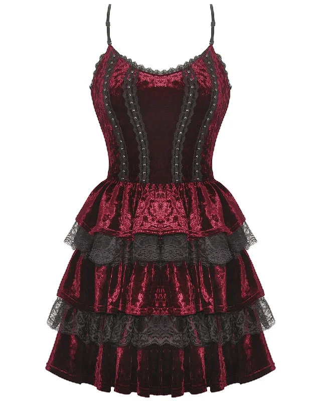Dark In Love Womens Bloodlust Gothic Vampire Crushed Velvet Mini Dress - Red Chic Tropical Mini Dress Dark In Love Womens Bloodlust Gothic Vampire Crushed Velvet Mini Dress - Red Chic Tropical Mini Dress