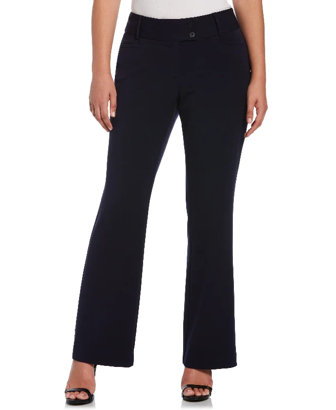 Petite Gabardine Bootcut Pant - Curvy Fit Formal Slim Pants