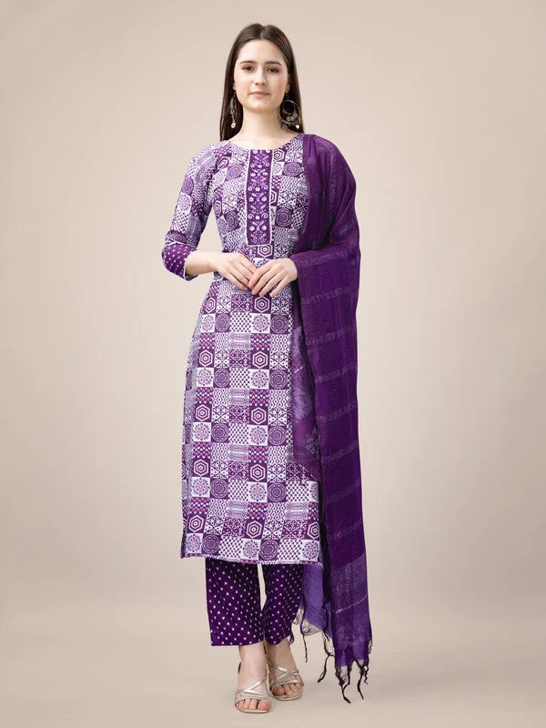 NOZ2TOZ Womens Embroidered & Printed Purple Rayon Kurta Pant Set Casual Drawstring Pants NOZ2TOZ Womens Embroidered & Printed Purple Rayon Kurta Pant Set Casual Drawstring Pants