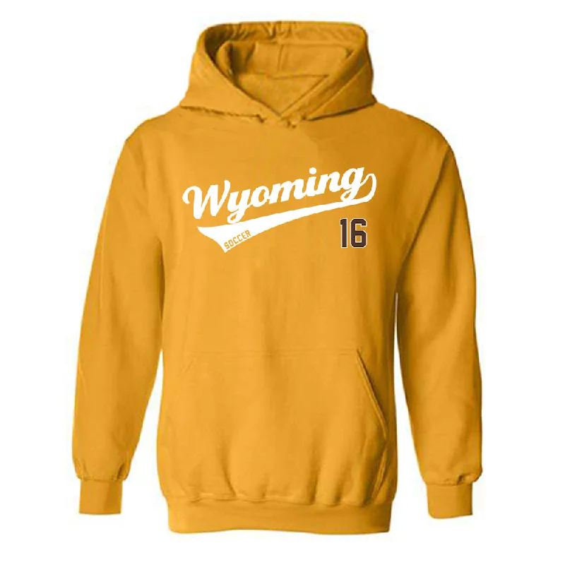 Wyoming - NCAA Women's Soccer : Raegan Richardson - Hooded Sweatshirt Classic Shersey Cotton Hoodie Fleece Lining Warmth Wyoming - NCAA Women's Soccer : Raegan Richardson - Hooded Sweatshirt Classic Shersey Cotton Hoodie Fleece Lining Warmth