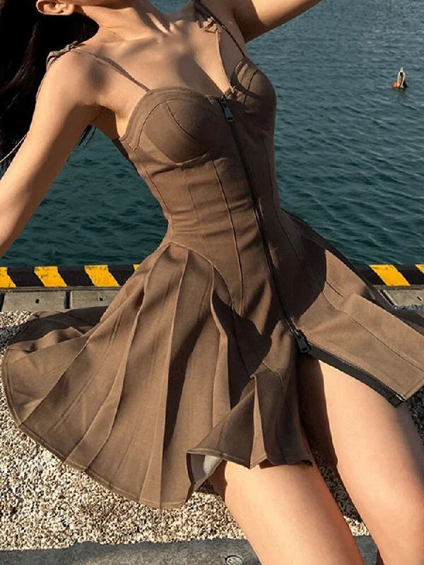 Wjczt Women A-Line Mini Dress Sexy Spaghetti Strap Bodycon Dress Summer Short Dress Ladies Casual Front Zipper Backless Skinny Dresses Trendy Cut-Out Mini Dress Wjczt Women A-Line Mini Dress Sexy Spaghetti Strap Bodycon Dress Summer Short Dress Ladies Casual Front Zipper Backless Skinny Dresses Trendy Cut-Out Mini Dress