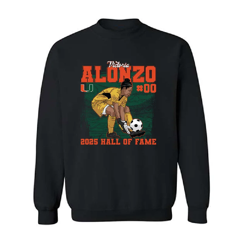 Miami - NCAA Women's Soccer : Vikki Alonzo - Individual Caricature Crewneck Sweatshirt Hoodie with Exposed Zipper Edgy Industrial Miami - NCAA Women's Soccer : Vikki Alonzo - Individual Caricature Crewneck Sweatshirt Hoodie with Exposed Zipper Edgy Industrial