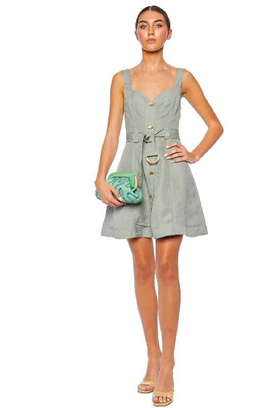 Clay Willow Green Belted Mini Dress Elegant Sequin Mini Dress