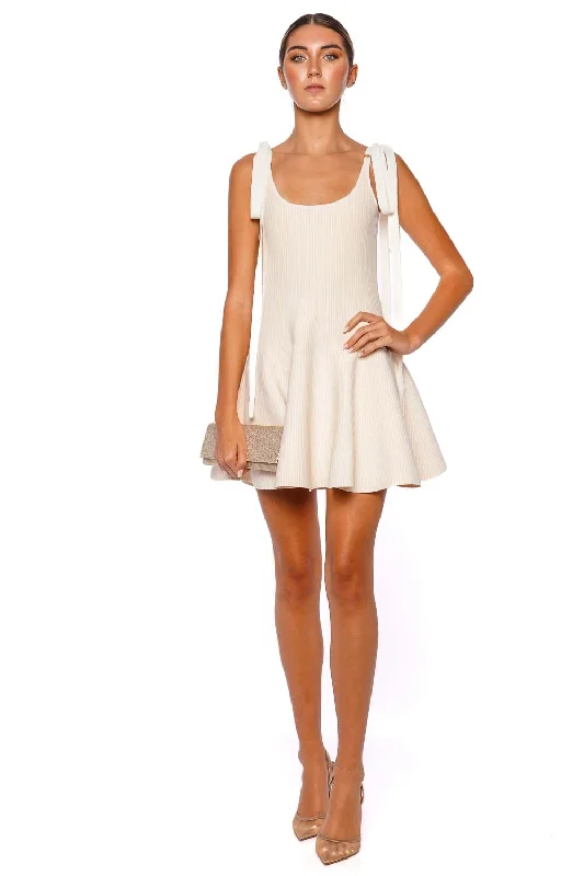 Karolina Striped Knit mini Dress Cozy Knitted Mini Dress