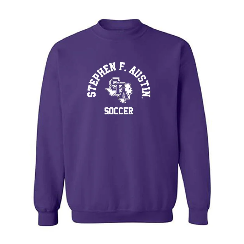 SFA - NCAA Women's Soccer : Alex Bayouth - Classic Shersey Crewneck Sweatshirt Hoodie with Set-In Sleeves Structured Classic SFA - NCAA Women's Soccer : Alex Bayouth - Classic Shersey Crewneck Sweatshirt Hoodie with Set-In Sleeves Structured Classic