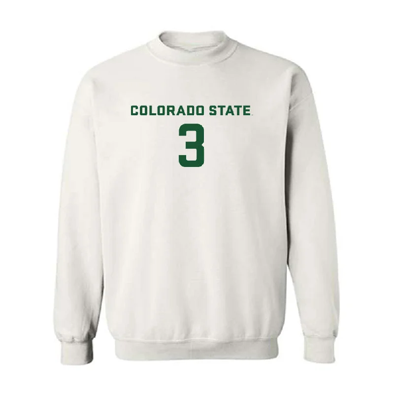 Colorado State - NCAA Women's Soccer : Izzy Wildermuth - White Replica Shersey Sweatshirt Hoodie with Camouflage Military Edgy Colorado State - NCAA Women's Soccer : Izzy Wildermuth - White Replica Shersey Sweatshirt Hoodie with Camouflage Military Edgy