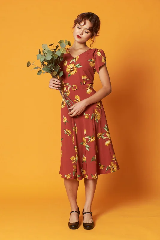 Sadie Burgundy Dress Tunics Practical easy-care
