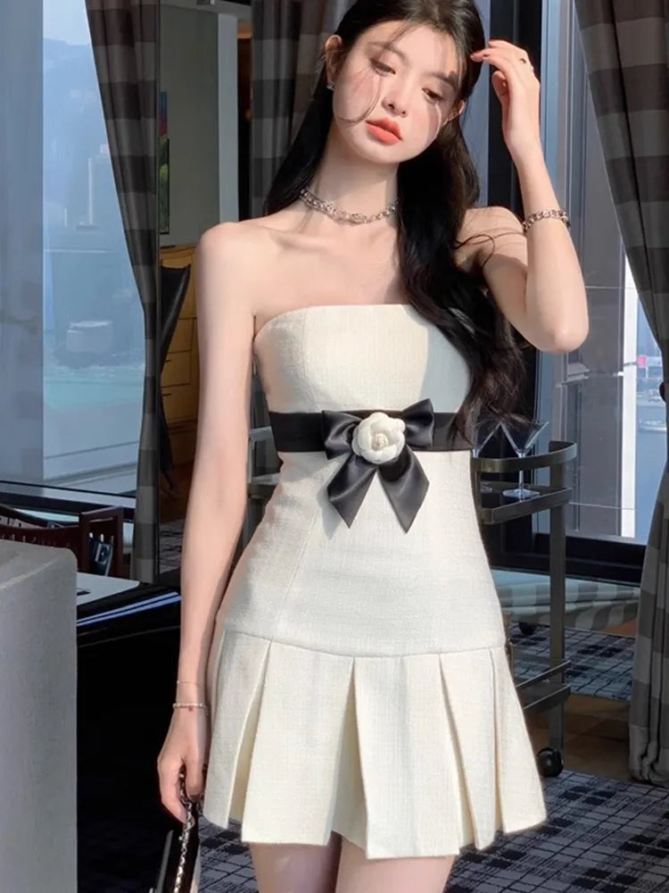 Wjczt French Elegant Small Fragrance Summer Dress Women 2023 New Hotsweet Fashion 3D Flower Pleated Mini Dress Party Vestido Feminino Classic Shift Mini Dress Wjczt French Elegant Small Fragrance Summer Dress Women 2023 New Hotsweet Fashion 3D Flower Pleated Mini Dress Party Vestido Feminino Classic Shift Mini Dress