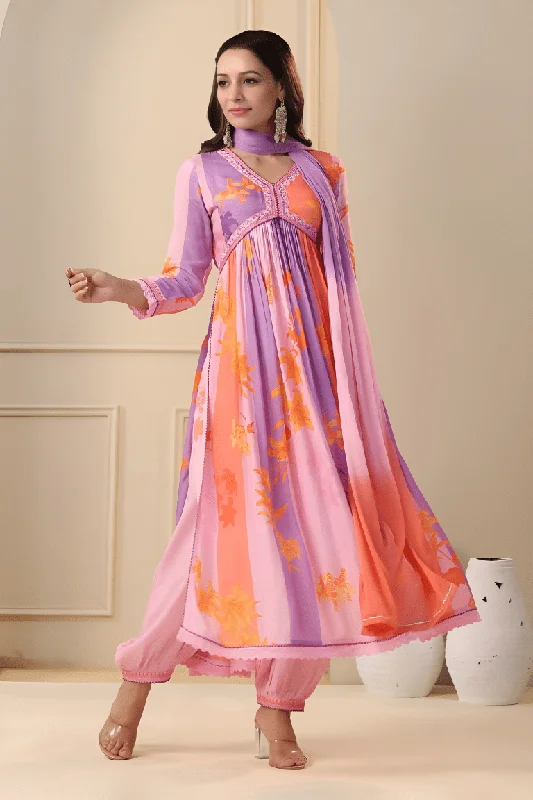 Aastha Fashion Women's Printed Cotton Pink Kurti With Pant And Dupatta By Srf Jaipur Soft Cotton Pants Aastha Fashion Women's Printed Cotton Pink Kurti With Pant And Dupatta By Srf Jaipur Soft Cotton Pants