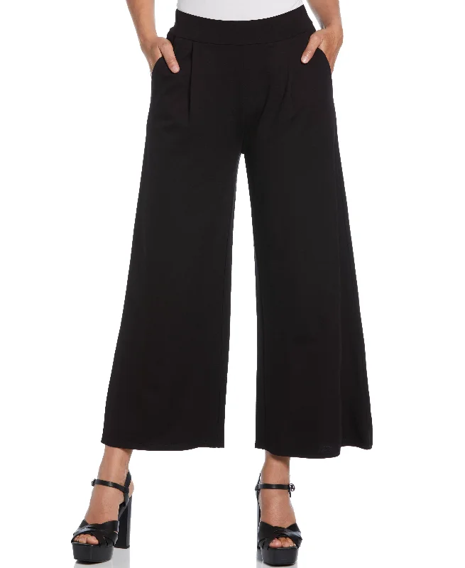 Ponte Knit Pull-On Crop Pant Casual Skinny Fit Pants