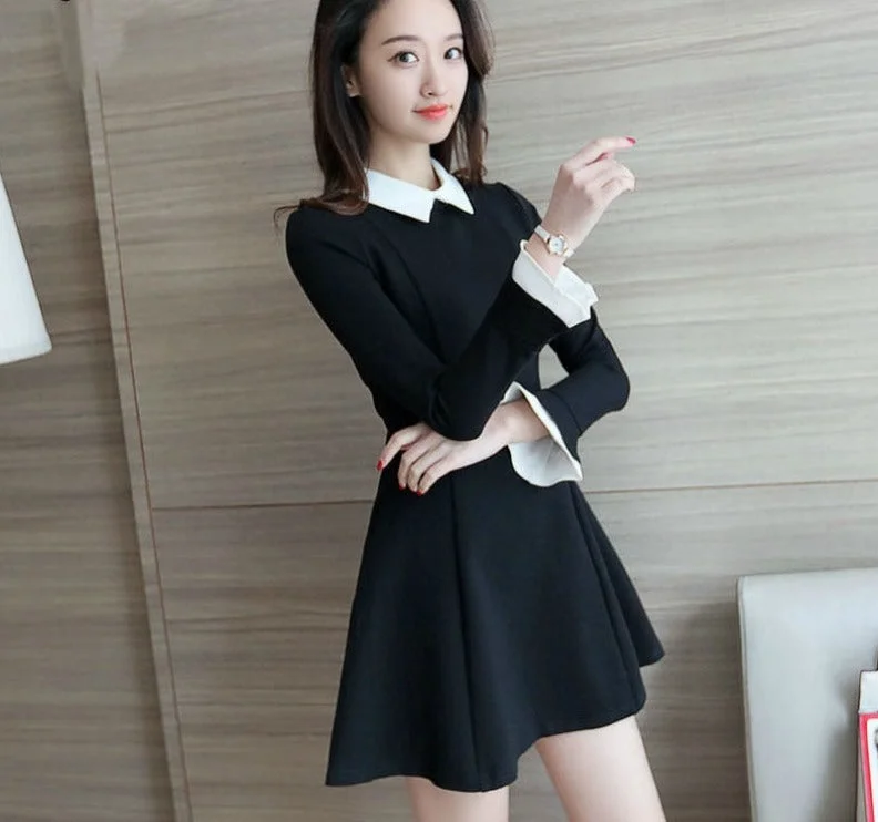 Wjczt Long Sleeve Dress Women Notched Patchwork Pleated Casual Mini Dresses Loose Office Ladies Elegant Womens Trendy Slim Vestidoes Elegant Tulle Mini Dress Wjczt Long Sleeve Dress Women Notched Patchwork Pleated Casual Mini Dresses Loose Office Ladies Elegant Womens Trendy Slim Vestidoes Elegant Tulle Mini Dress