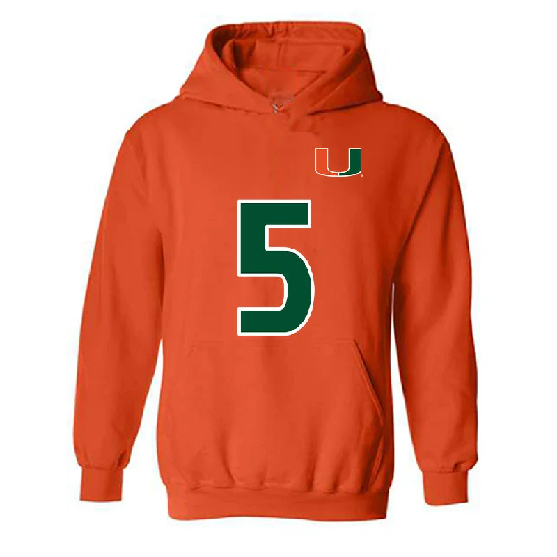 Miami - NCAA Women's Soccer : Jordyn Womack - Replica Shersey Hooded Sweatshirt Hoodie with Hem Contrast Bold Stylish Miami - NCAA Women's Soccer : Jordyn Womack - Replica Shersey Hooded Sweatshirt Hoodie with Hem Contrast Bold Stylish