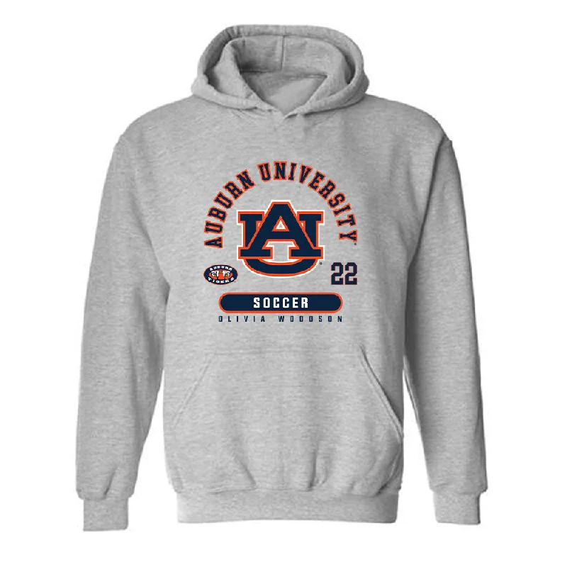 Auburn - NCAA Women's Soccer : Olivia Woodson - Classic Fashion Shersey Hooded Sweatshirt Hoodie with Metallic Shiny Futuristic Auburn - NCAA Women's Soccer : Olivia Woodson - Classic Fashion Shersey Hooded Sweatshirt Hoodie with Metallic Shiny Futuristic