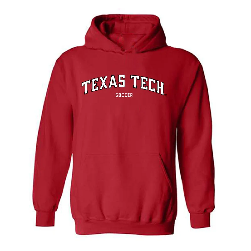 Texas Tech - NCAA Women's Soccer : Kate Leibel - Classic Shersey Hooded Sweatshirt Hoodie with Zipper Placket Modern Functional Texas Tech - NCAA Women's Soccer : Kate Leibel - Classic Shersey Hooded Sweatshirt Hoodie with Zipper Placket Modern Functional