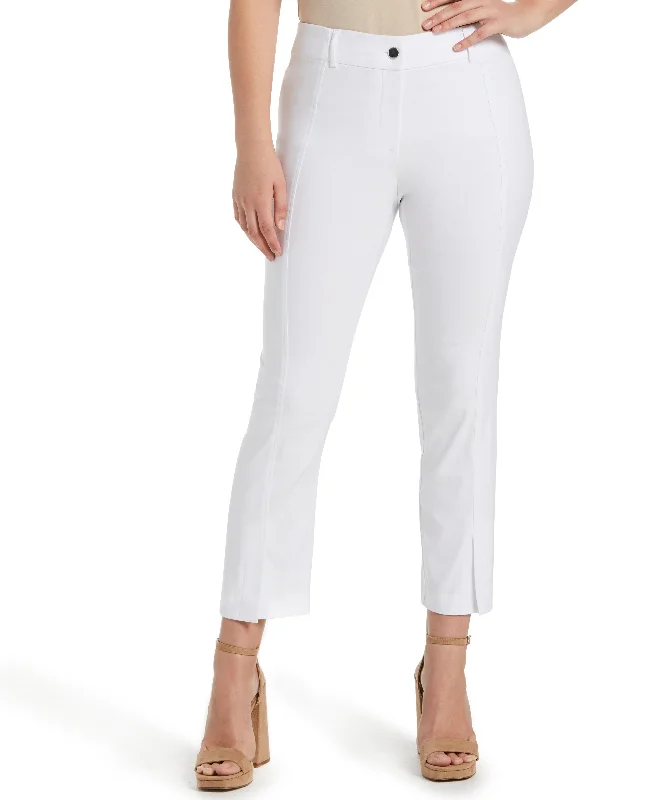 Classic Fit Seamed Straight Leg Crop Pant with Vents Comfortable Jogging Pants
