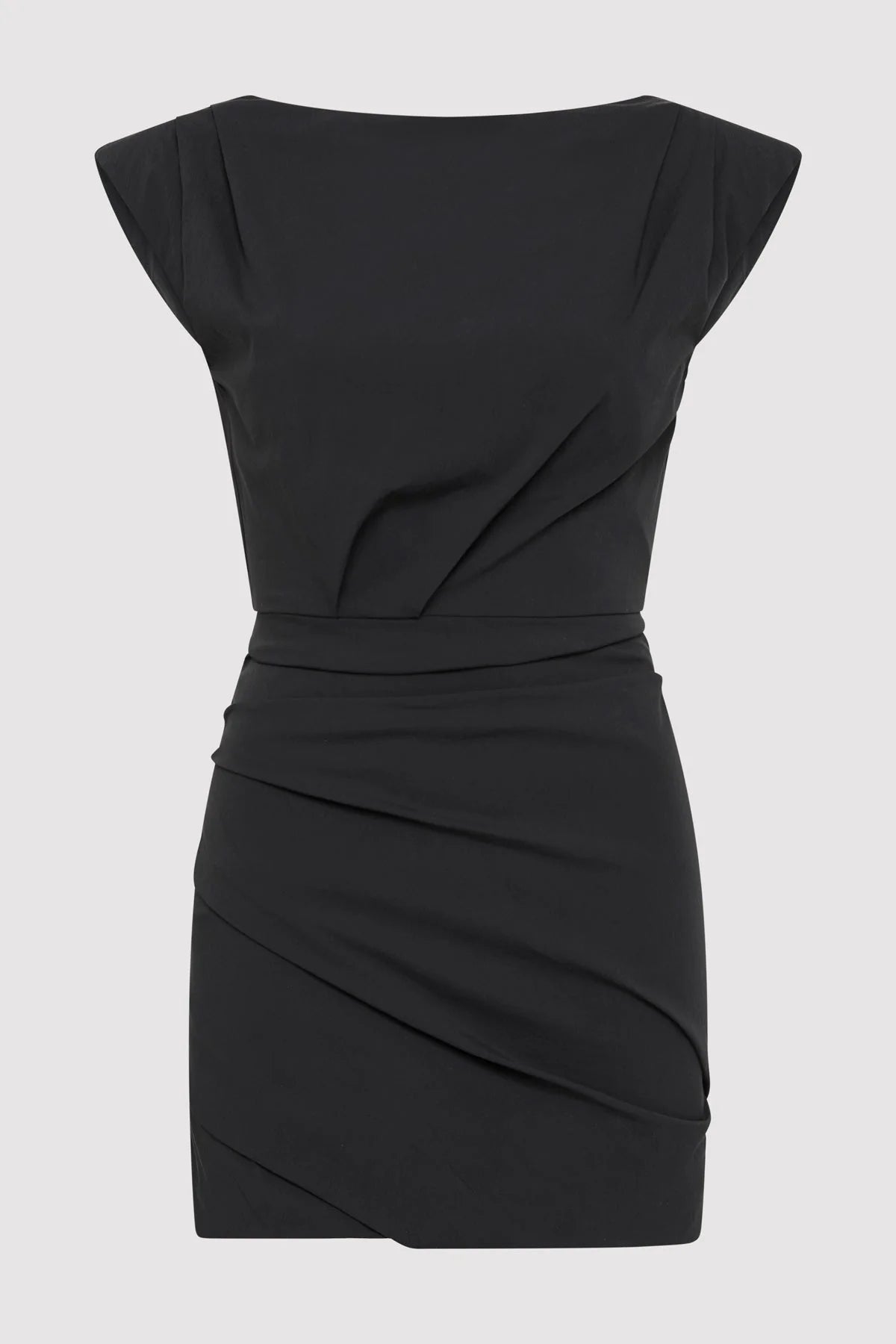 Bateau Tuck Mini Dress - Black Stylish Summer Mini Dress
