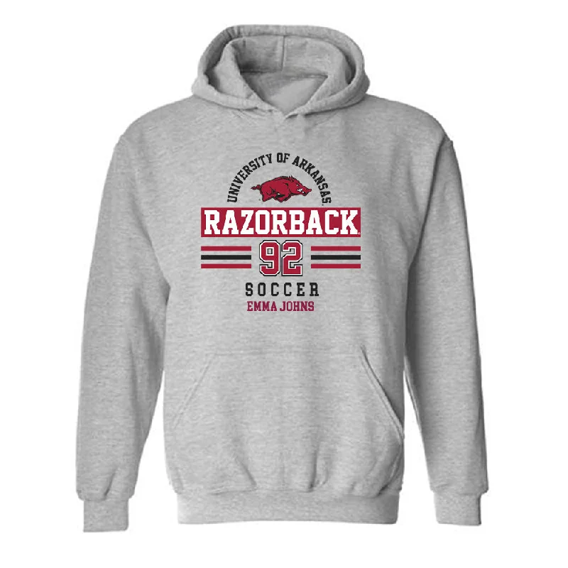 Arkansas - NCAA Women's Soccer : Emma Johns - Classic Fashion Shersey Hooded Sweatshirt Hoodie with Double Zipper Versatile Adjustable Arkansas - NCAA Women's Soccer : Emma Johns - Classic Fashion Shersey Hooded Sweatshirt Hoodie with Double Zipper Versatile Adjustable