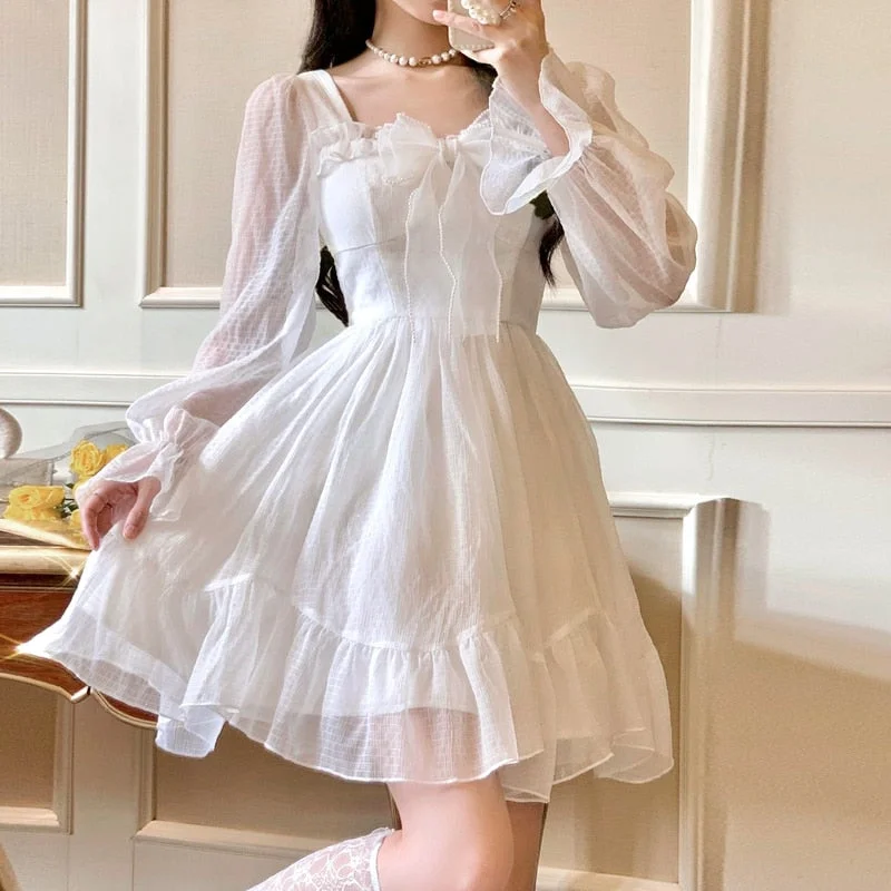 Wjczt French Sweet Fairy Lolita Dress Women Long Sleeve Lace Y2k Mini Dress Vintage Kawaii Clothes One Piece Dress Korean Summer Elegant Satin Lace Mini Dress Wjczt French Sweet Fairy Lolita Dress Women Long Sleeve Lace Y2k Mini Dress Vintage Kawaii Clothes One Piece Dress Korean Summer Elegant Satin Lace Mini Dress