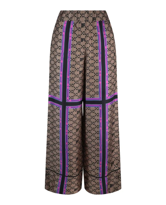 Off-White Womens Monogram Silk Pants Chic Capri Pants