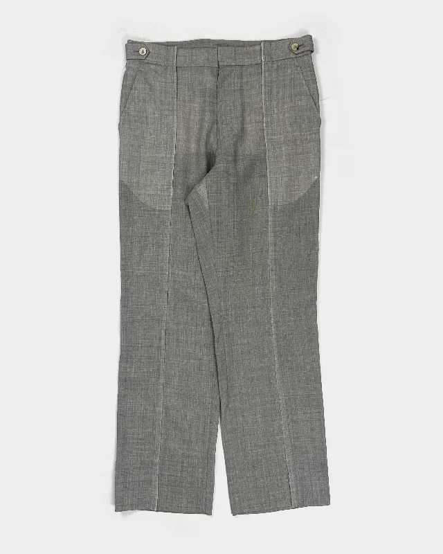 Comme Des Garçons Thin Wool Grey Straight Pants SS 2003 Slim-Fit Khaki Pants