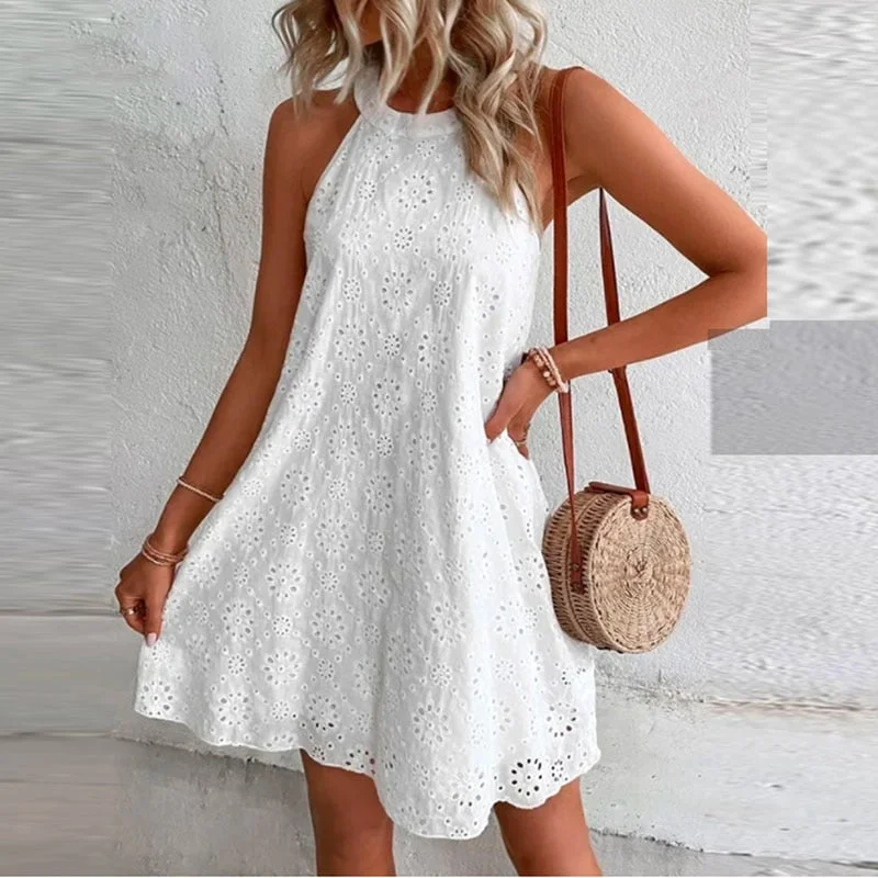 Wjczt Women's Mini Dress 2023 Summer Casual O Neck Sleeveless A-line Dresses Female Fashion Holiday Beach Party Loose Dresses Vestidos Classic Casual Mini Dress Wjczt Women's Mini Dress 2023 Summer Casual O Neck Sleeveless A-line Dresses Female Fashion Holiday Beach Party Loose Dresses Vestidos Classic Casual Mini Dress