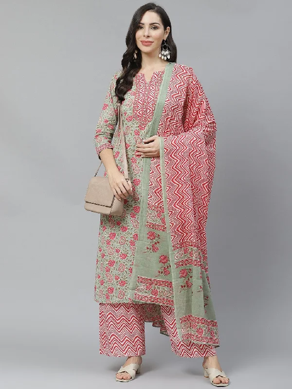 Indian Fashion Women Viscose Printed A-Line Kurta And Pant Set With Dupatta Casual Wide Pants Indian Fashion Women Viscose Printed A-Line Kurta And Pant Set With Dupatta Casual Wide Pants