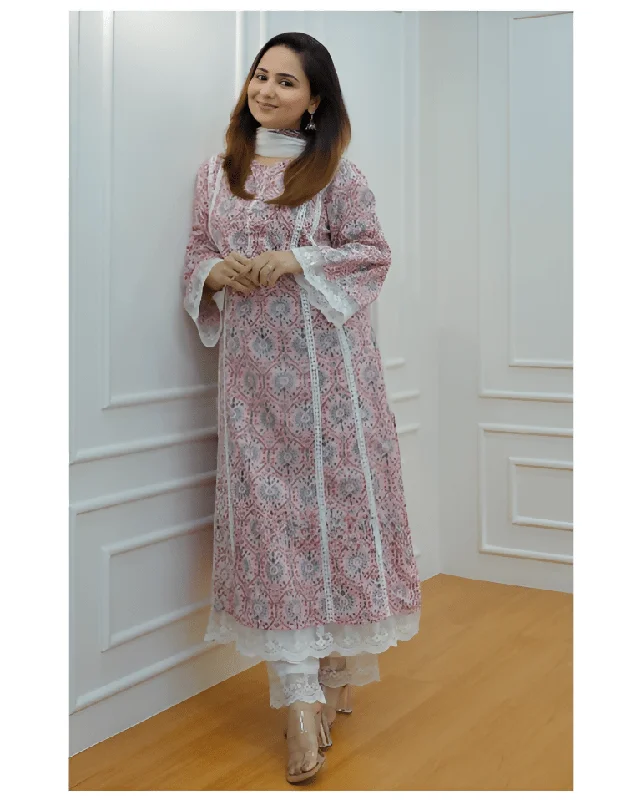 Aastha Fashion Women's Printed Cotton Pink Kurti With Pant And Dupatta By Srf Jaipur Classic Chino Pants Aastha Fashion Women's Printed Cotton Pink Kurti With Pant And Dupatta By Srf Jaipur Classic Chino Pants