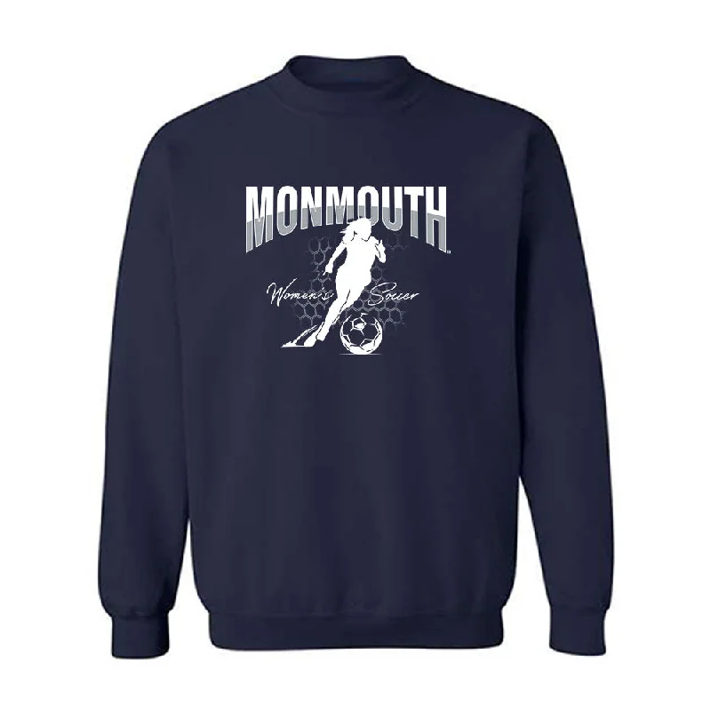 Monmouth - NCAA Women's Soccer : Clara Ford - Sports Shersey Sweatshirt Hoodie with Frayed Bohemian Relaxed Monmouth - NCAA Women's Soccer : Clara Ford - Sports Shersey Sweatshirt Hoodie with Frayed Bohemian Relaxed
