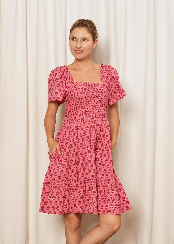 Delilah Dress - Red and Pink Hydrangea Tunics Exclusive limited