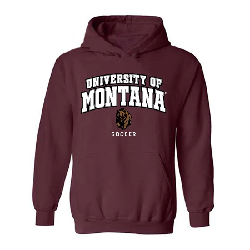 Montana - NCAA Women's Soccer : Delaney Lou Schorr - Classic Shersey Hooded Sweatshirt Hoodie with Pattern Geometric Abstract Montana - NCAA Women's Soccer : Delaney Lou Schorr - Classic Shersey Hooded Sweatshirt Hoodie with Pattern Geometric Abstract
