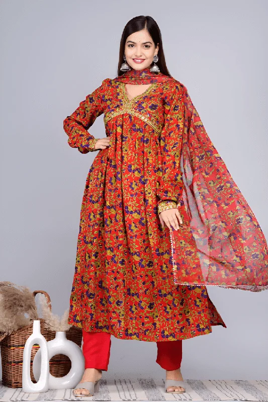 Aastha Fashion Women's Printed Rayon Orange Kurti With Pant By Srf Jaipur Trendy Printed Pants Aastha Fashion Women's Printed Rayon Orange Kurti With Pant By Srf Jaipur Trendy Printed Pants