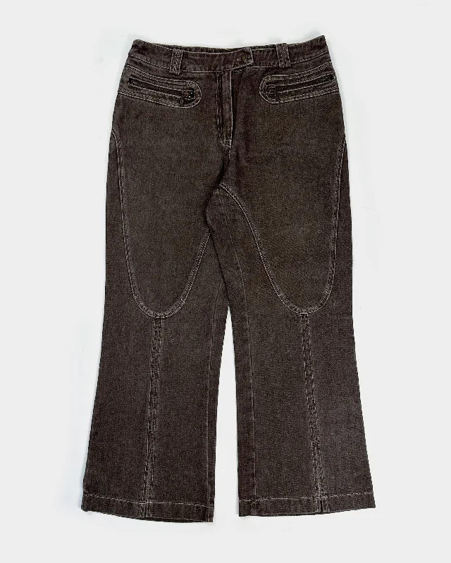 Voodoo Brown Simple Pants 1990's Casual Sweatpants Style