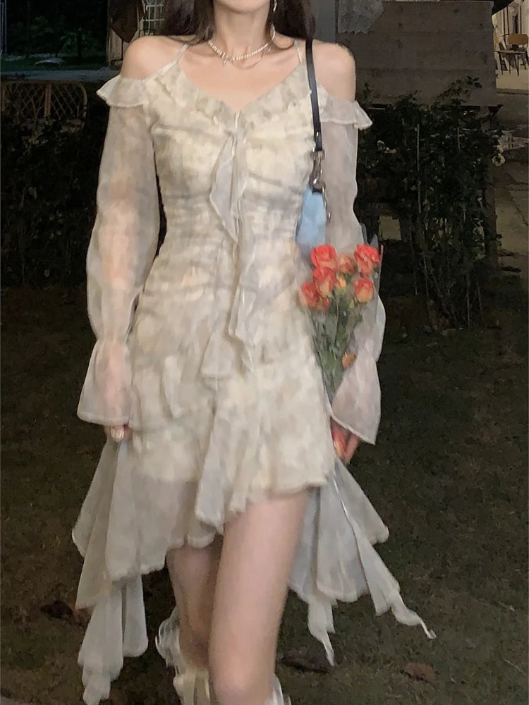 Wjczt Summer Long Sleeve Floral Fairy Dress Woman Beach Elegant Party Mini Dresses Casual Vintage One Piece Dress Korean Fashion Cozy Sweater Mini Dress Wjczt Summer Long Sleeve Floral Fairy Dress Woman Beach Elegant Party Mini Dresses Casual Vintage One Piece Dress Korean Fashion Cozy Sweater Mini Dress