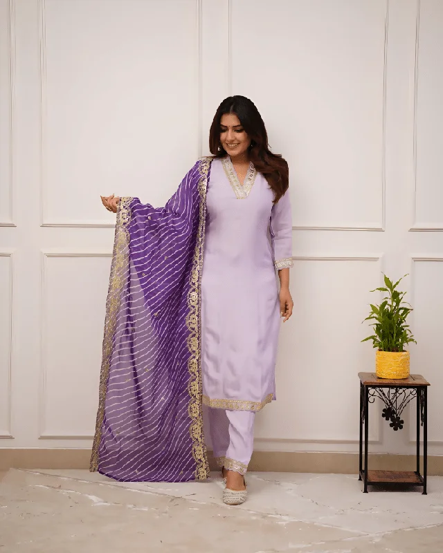 Aastha Fashion Women's Printed Cotton Silk Purple Purple Kurti With Pant And Dupatta By Srf Jaipur Stylish Slim Trousers Aastha Fashion Women's Printed Cotton Silk Purple Purple Kurti With Pant And Dupatta By Srf Jaipur Stylish Slim Trousers